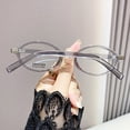 thumbnail image 4 of Transparent Gray Anti-blue Light Reading Glasses +3.00 Oval Plastic Classic Readers 3.00 for Women, 4 of 6