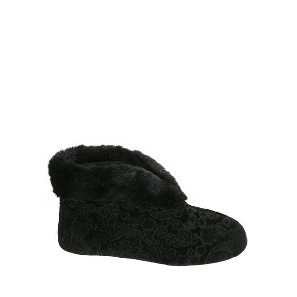 Dearfoams Dearfoams Women's Embossed Velour Bootie Slippers
