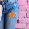 thumbnail image 2 of ELAYARD Durable Orange Maple Leaf Embroidered Patch for Decoration Ideal for Clothes and Accessories 24pcs, 2 of 4
