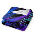thumbnail image 2 of DouZhe Ultra-Soft Micro Fleece Lightweight Flannel Bed Blanket, Cyberpunk Geometry Texture Print Cozy Warm Throw Blankets, 50"x40", 2 of 7