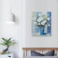 thumbnail image 3 of Creowell  Blue Flowers in Vase Original Wall Art for Dining Room Oil Painting with Raised Texture on Canvas Wall Art for Bedroom Living Room Wall Décor Ready to Hang 16x20 in/12x16 in, 3 of 4