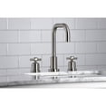 thumbnail image 3 of Kingston Brass FSC8938ZX Millennium Two-Handle 3-Hole Deck Mount Widespread Bathroom Faucet with Brass Pop-Up in Brushed Nickel, 3 of 7