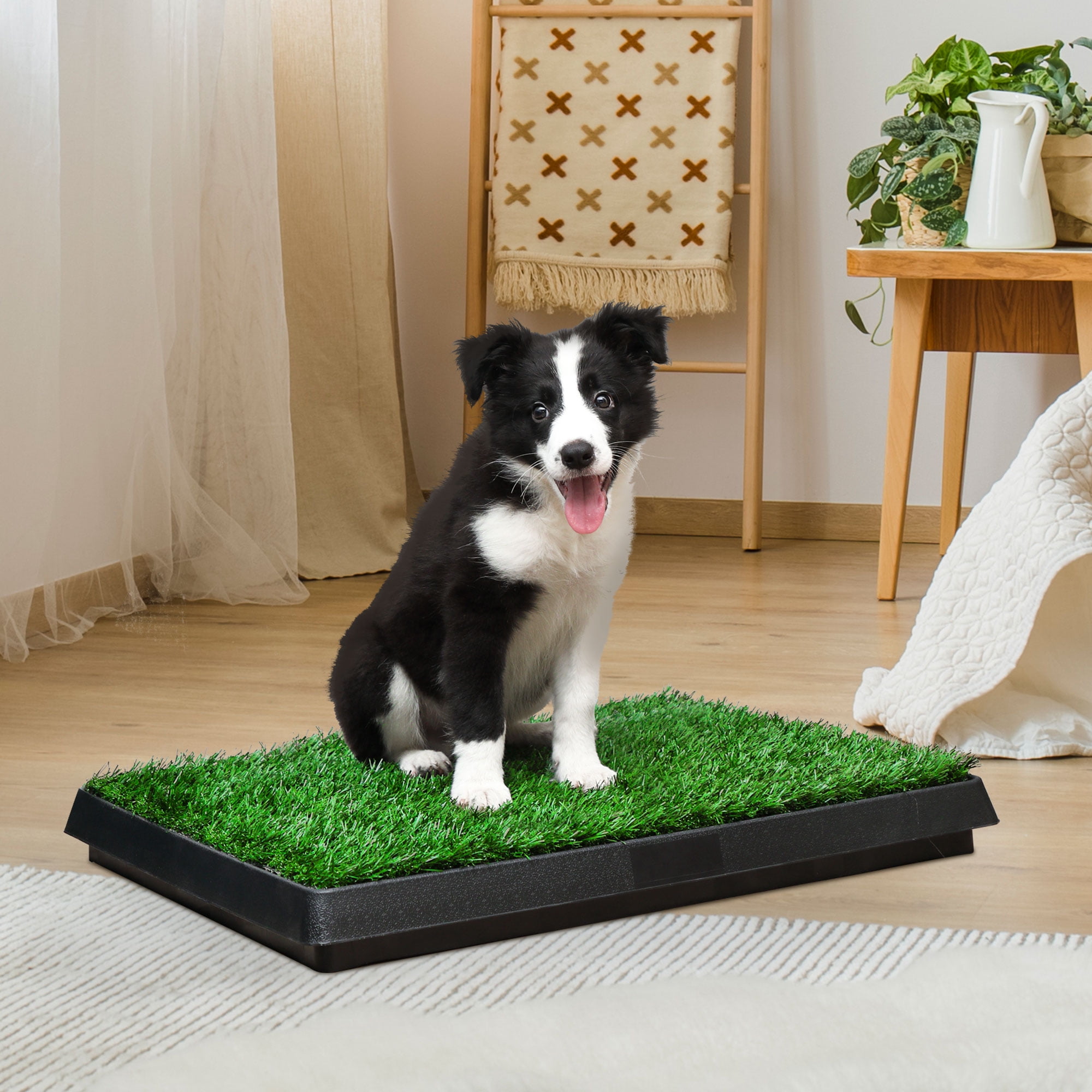 Coziwow 25" x 20" Artificial Grass Puppy Dog Pee Pad Pet Potty Training Toilet W/Tray Indoor Outdoor