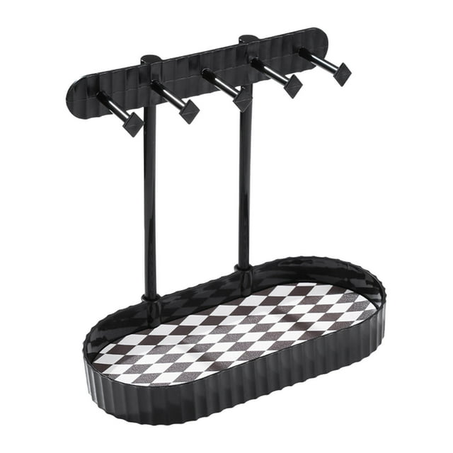 EGNMCR Jewelry Rack With Storage Tray Five Hooks Hanging Necklace Earring Hair Ring Jewelry Organizer Jewelry Organizer