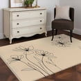 thumbnail image 4 of Floral Area Rug 4'x6', Spring Flower Washable Non-Slip Rugs, Low Pile Large Carpet for Living Room Bedroom Dining Room Kitchen Office Indoor Mat Modern Abstract Art Pastoral, 4 of 9
