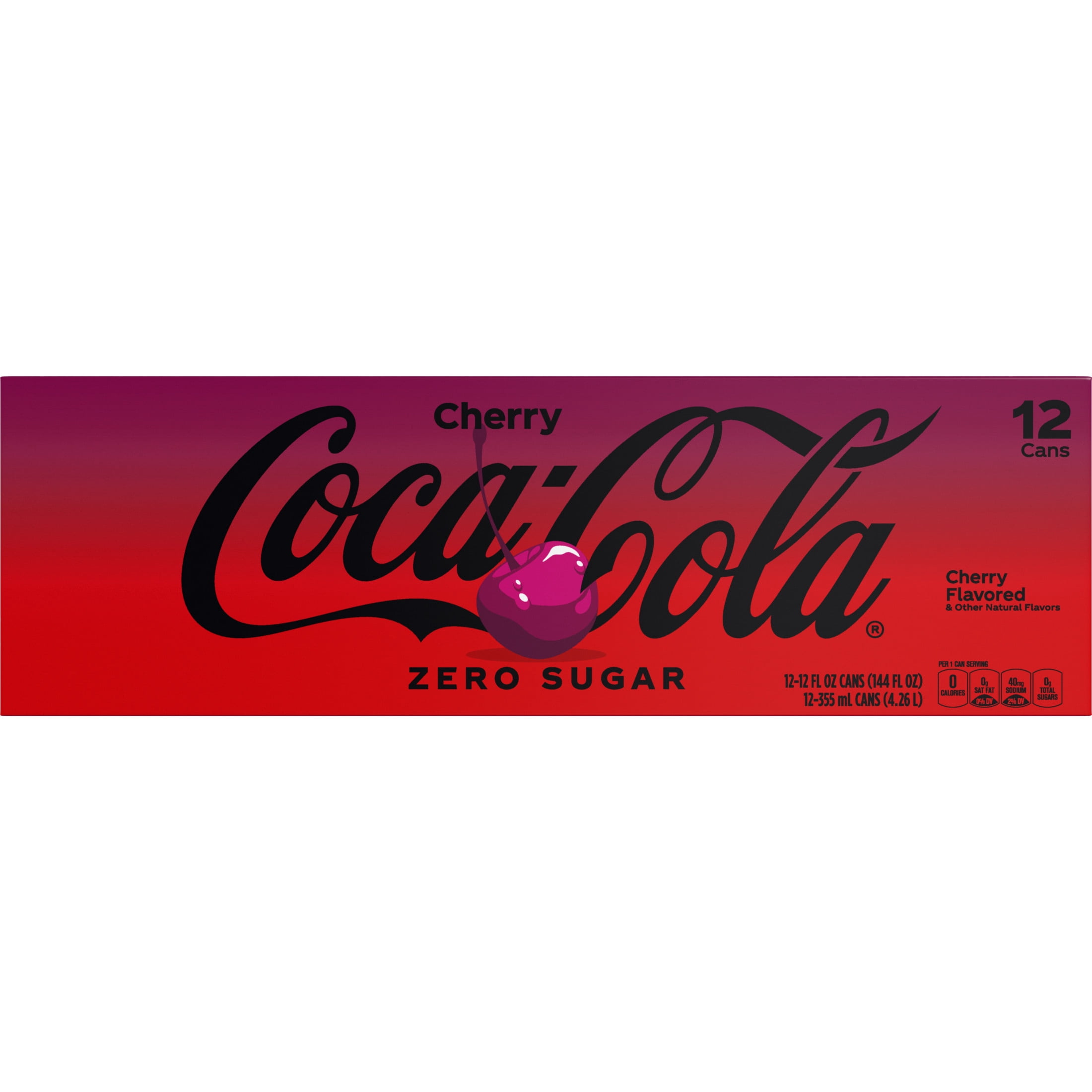 Cherry Coca-Cola 12缶パック✖️４ケース Coca-Cola Zero Sugar Cherry Soda Pop Fridge Pack Cans, 12 fl oz