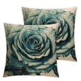 thumbnail image 2 of ONETECH  Vintage Inkblots Rose Throw Pillow Covers Green Art Floral Square Pillowcases Cushion Cover for Room Sofa Chair Bed Home Decor Set of 2, 2 of 6