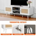 thumbnail image 6 of KFFKFF Rattan Television Stand for 65" TVs, Bohemian Style Stand with Rattan Front, Media Center Featuring Built-in Socket and USB Ports, Contemporary TV Cabinet for Living Spaces, Media Areas, 6 of 9
