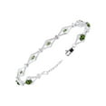 thumbnail image 5 of Rylos Sterling Silver Tennis Bracelet with 9 Beautiful 6X4MM Green-Sapphire & Sparkling Diamonds - Birthstone Jewelry for Women - Adjustable to 7-8" - Friendship and Elegance in One, 5 of 8