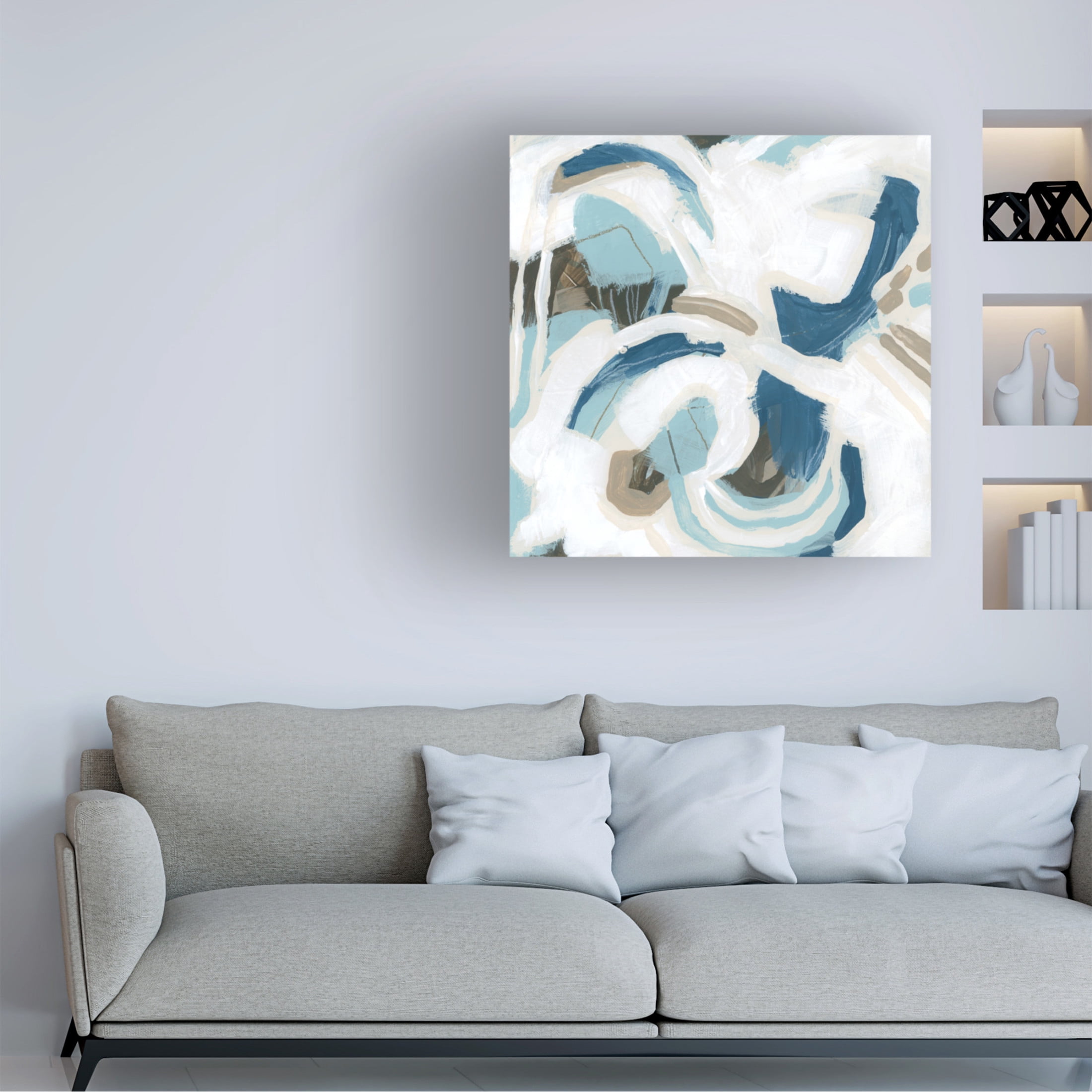 Canvas Wall Art - June Erica Vess 'Azul Rhythm II' Wall Art for Living Room, Bedroom, or Office Décor by Trademark Fine Art - 24 x 24 Inches