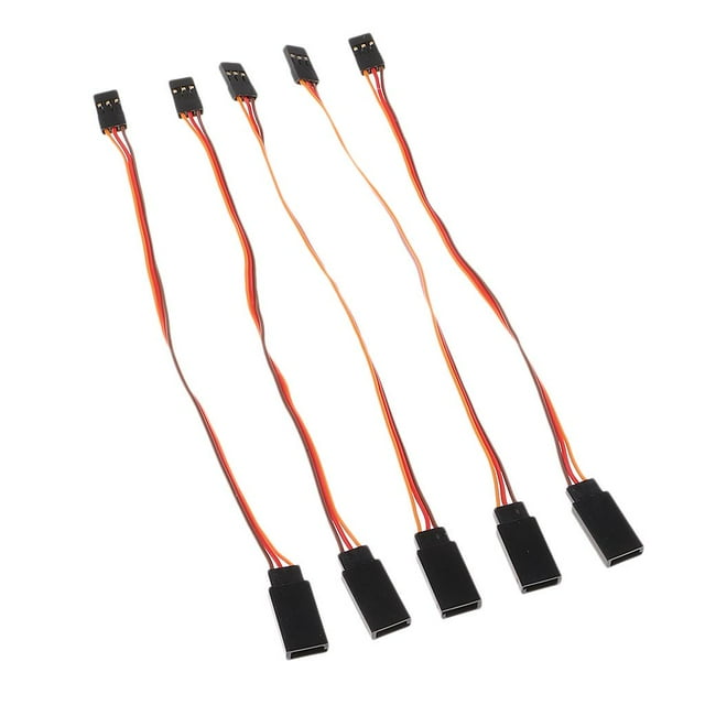 TISHITA 5 Pieces Male to Female Servo Extension Lead Cable 3 Pin JR Connector - Length 17cm