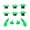Green, variant on Game Controller Analog Joystick and Buttons for Controller Metal Thumbsticks Back Paddles Replacement Accessory