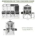 thumbnail image 2 of Outdoor Wooden Chicken Coop for 10 Chickens, Large Hen House Poultry Habitat Pet Hutch Run Cage with 4 Nesting Boxes, Walk in Chicken Coops Run with Ramp and Waterproof Roof, Gray, 2 of 7