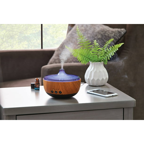 Better Homes & Gardens 200 mL Ultrasonic Aroma Diffuser, Woodgrain