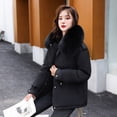 thumbnail image 6 of jsaierl Womens Winter Jacket Warm Overcoat Slim Faux Fur-Collar Zipper Thicker Coat Outwear, 6 of 9