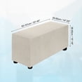 thumbnail image 2 of Stretch Ottoman Cover Rectangular Fit Length 33"-40", Medium, Beige, 2 of 6