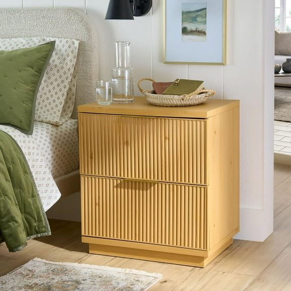 Better Homes & Gardens Lillian Fluted Nightstand, Ample Storage