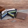 thumbnail image 2 of JUNWELL Men‘s Business Stripe Multi-Card Loose-Leaf Zipper Coin Purse Wallet, 2 of 7