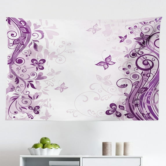 Butterfly Tapestry, Butterfly Stages with The Cocoon Life Cycle Nature Print Illustration, Fabric Wall Hanging Decor for Bedroom Living Room Dorm, 2 Sizes, Multicolor, by Ambesonne