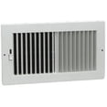 thumbnail image 1 of 382W10X4 White 2 Way Sidewall Register, 10 x 4 in, 1 of 1