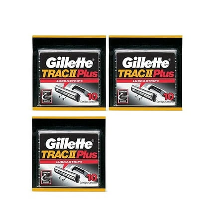 Gillette Trac II Plus Refill Razor Blades 10 ct. (Pack of 3) + Schick Slim Twin ST for Sensitive