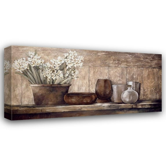 Linda Thompson 32x18 Gallery Wrapped Canvas Wall Art Titled - Hyacinth on a Sideboard
