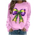 thumbnail image 2 of Xuyuer Women's Carnival Printed Long Sleeved Round Neck Mardi Gras Sweatshirt Carnival Outfits Women Carnival Sweatshirts Fat Tuesday Fashionable Pullover Tops, 2 of 6