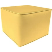 Jordan Manufacturing Square Outdoor Patio Pouf Ottoman, Canary Yellow