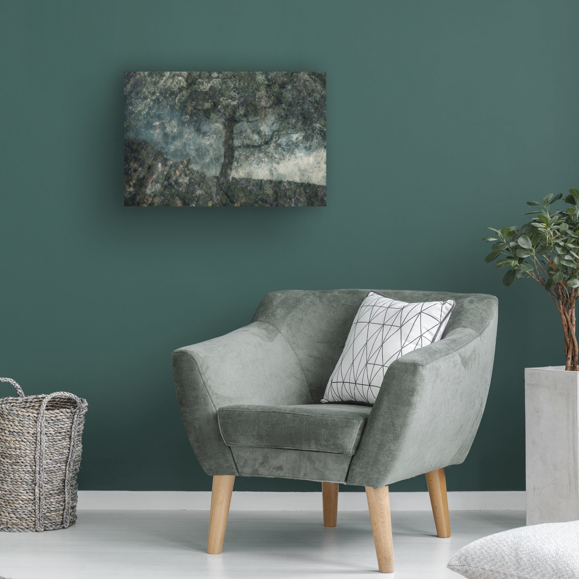 Canvas Wall Art - Delphine Margau 'Rocks And A Tree' Wall Art for Living Room, Bedroom, or Office Décor by Trademark Fine Art - 24 x 16 Inches