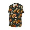 thumbnail image 6 of Fotbe Halloween Skull Baseball Jersey Shirt for Men and Women, Casual Short Sleeves Button Down T-Shirt-Small, 6 of 9