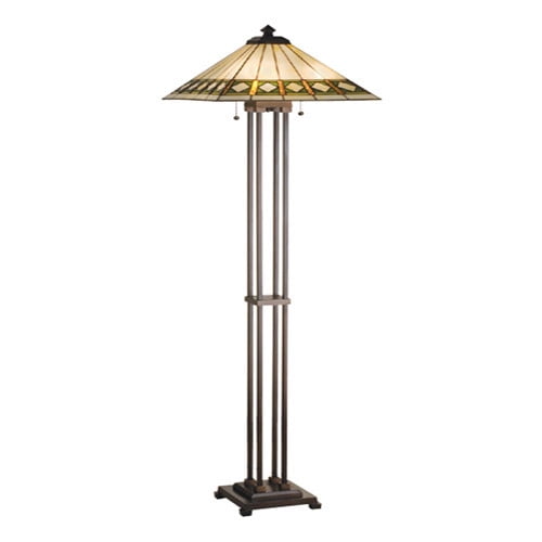 Meyda Tiffany 17385 Craftsman / Mission Two Light Floor Lamp - MultiColor