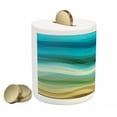 thumbnail image 2 of Abstract Piggy Bank, Abstract Design Modern Illustration of Waves Starfish Sandy Beach Aquatic Theme, Ceramic Coin Bank Money Box for Cash Saving, 3.6" X 3.2", Blue Beige, by Ambesonne, 2 of 4