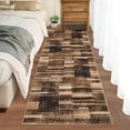 thumbnail image 3 of Memoryfield Washable 2' x 6' Runner Rug, Foldable Geometric Printed Carpet, Soft Low Pile Abstract Floor Mats, Non Shedding Floor Covering for Bedroom Living Room, Brown, 3 of 6