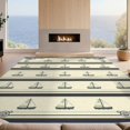 thumbnail image 2 of Design&I 8'x10' Washable Area Rug Extra Large Skid-Resistant Low Profile Island Theme Nautical Ships Horizontal Stripes Decorative Corner Accents for Living Room, Family, 2 of 7