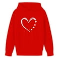 thumbnail image 5 of ATOGUTA Girl's Valentine's Day Sweatshirts Hooded Heart Sweatshirt Fall Winter Kid Long Sleeve Shirt Pullover Top Size 3T-14, Red, 5 of 5