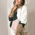 thumbnail image 4 of JINMGG 2024 Fall Winter Plus Size Sweaters for Women Clearance,Fashion Women Long Sleeve Print Patchwork Knitted Warm Sweater, 4 of 9