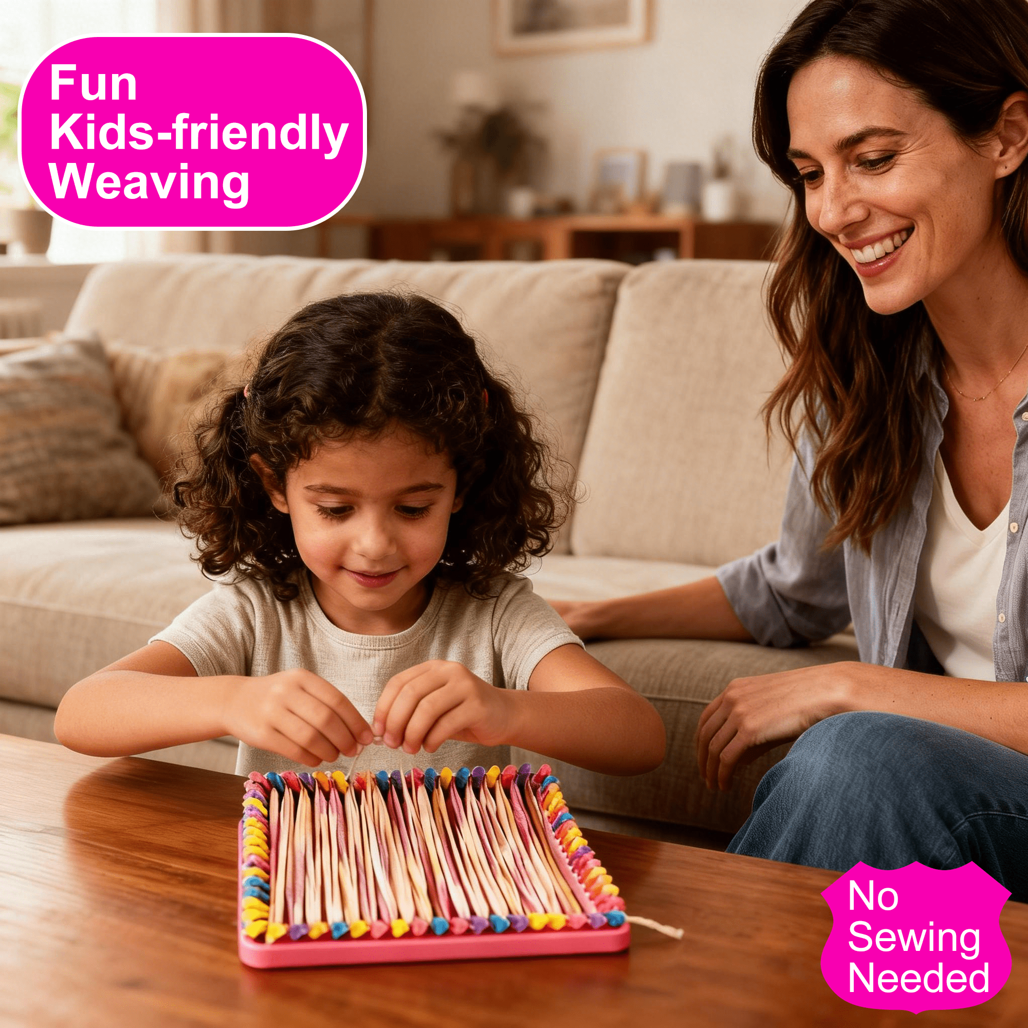 Richgv Weaving Loom Kit Kids Toys for Girls, Potholder Loom Kits DIY Arts and Crafts for Making Handbags, Knitting Activity Gifts for Girls 6-12