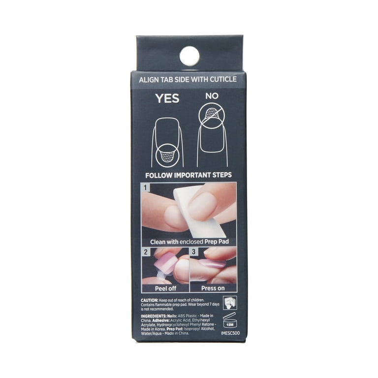 KISS imPRESS Premium Short Square Press-on Nails, Glossy Blue, 30