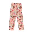 thumbnail image 3 of Vsdgher Cow Flower And Heart Print Mens Pajama Pants Sleep & Lounge Pants, PJ Bottoms With elastic waistb and Pockets, 3 of 5