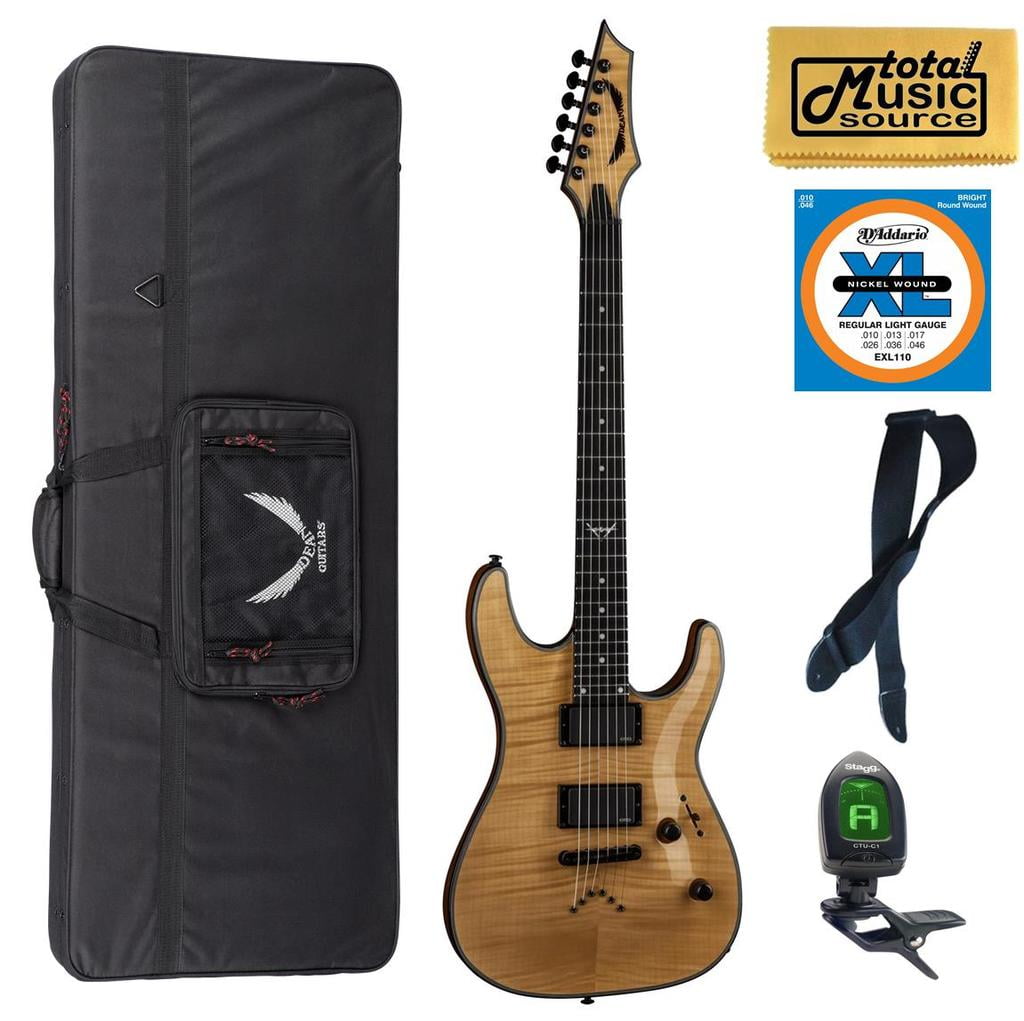 Dean Custom 450 Electric Guitar, EMG Pickups, Transparent Flame Top