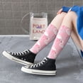 thumbnail image 5 of Goofa Pink Flamingo Pattern Adult Stockings, Color-Block Knee High Socks, Comfortable and Breathable, Soft and Stretchable, Sports, and Decoration, 5 of 6