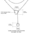thumbnail image 6 of FOCALOOK Lariat Y Necklace Long Heart Necklace for Women Adjustable Silver Jewelry Chain Drop Necklace, 6 of 7