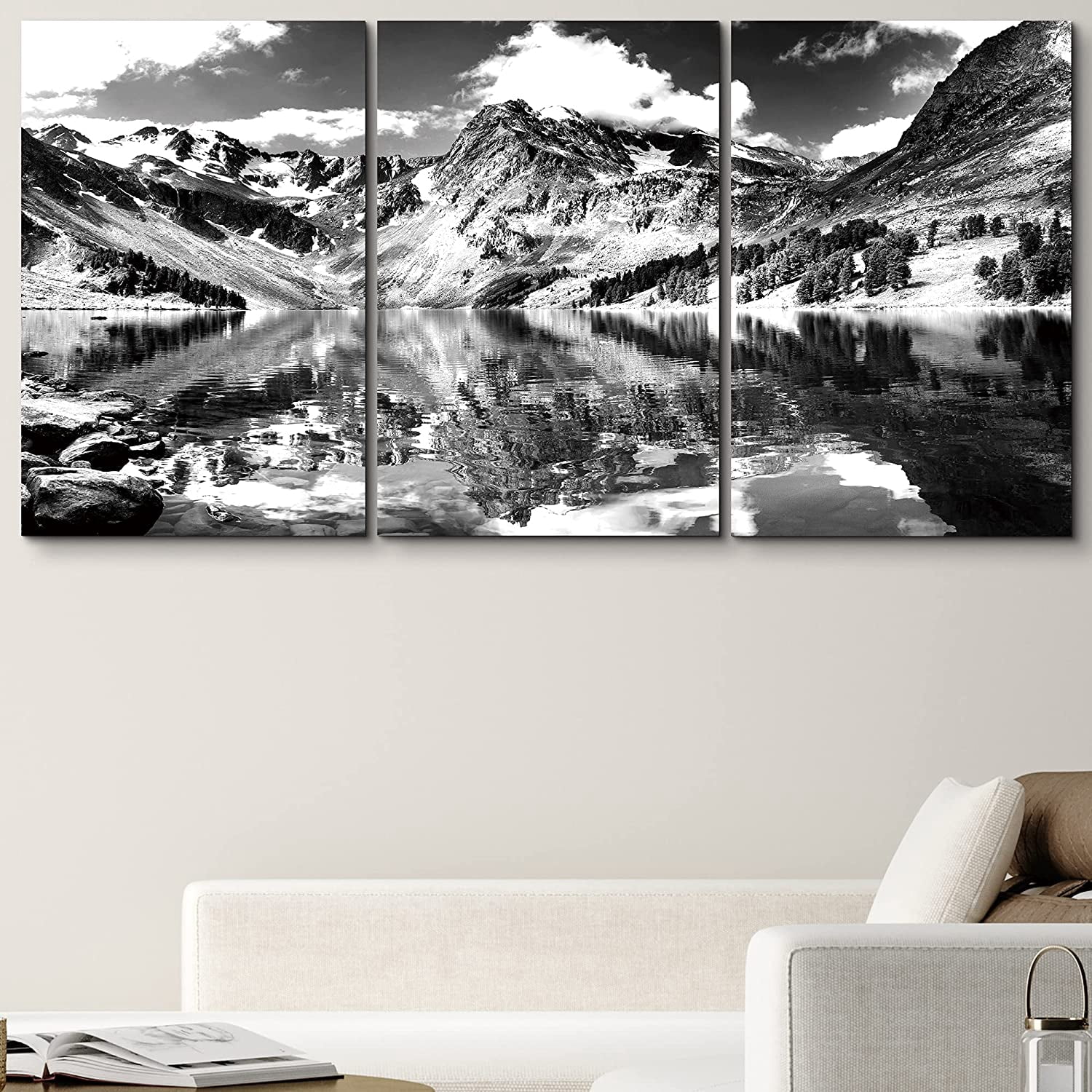 PixonSign Canvas Print Wall Art Vintage High Contrast Mountain ...
