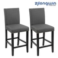 thumbnail image 5 of Counter Height Fabric Upholstered Wooden Chairs Barstools with Nailhead Trim in Charcoal, Set of 2, 5 of 6