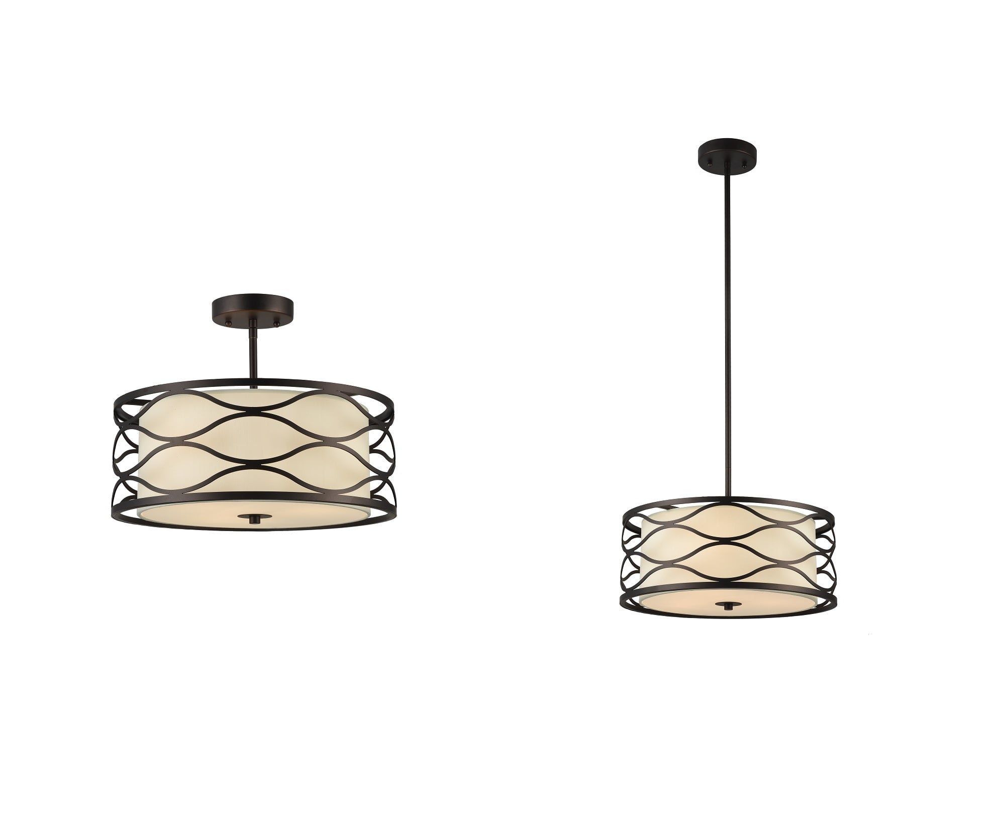 Gwen Transitional 3-Light Oil-Rubbed Bronze Semi-Flush Ceiling Fixture