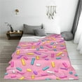 thumbnail image 4 of Pink Donut Blanket Gifts for Women Girls Decorative Sprinkle Dessert Print Bedroom Food Blankets Decorations Doughnut Poster Decor Soft Plush 80"x60" Travel Picnic All Season Donut Lover Funny, 4 of 6
