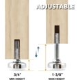 71189P3 Furniture Leveler, Adjustable Leveling Feet w/ 3/816 Threaded