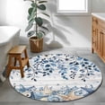 thumbnail image 3 of Round Rug 3.3Ft Washable Non-Slip, Blue Coastal Starfish Circle Area Rugs for Living Room Bedroom, Beach Nautical Shell Eucalyptus Wooden Indoor Floor Mats Carpet Runner for Home Decor Aesthetic, 3 of 8
