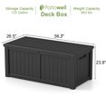 Patiowell Heavy Duty 125 Gallon Deck Box Wood Look Outdoor Resin
