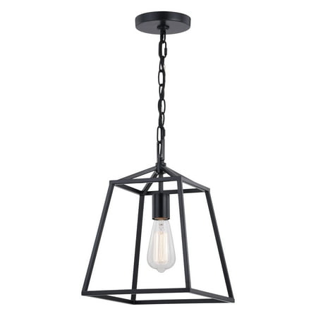 Mini Pendant Light Cage Lantern Black Ceiling Light - Modern Industrial Lighting